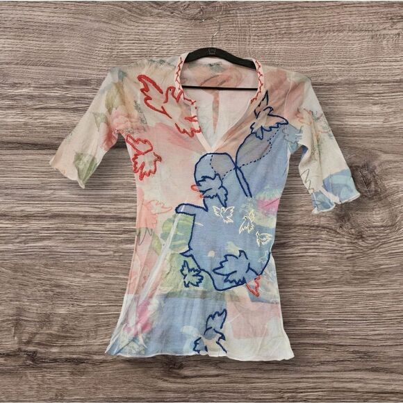 GOA Tops - GOA Embroidered Bird Shirt